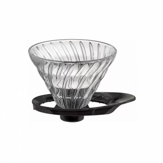 Hario 02 Dripper V60 glas m. sort bund